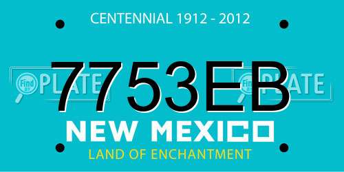 7753EB New Mexico License Plate