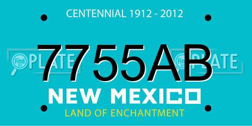 7755AB New Mexico License Plate