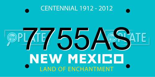 7755AS New Mexico License Plate