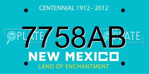 7758AB New Mexico License Plate