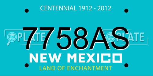 7758AS New Mexico License Plate