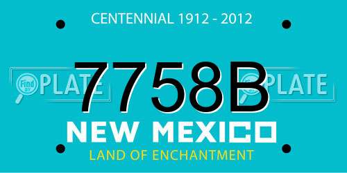 7758B New Mexico License Plate