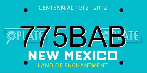 775BAB New Mexico License Plate