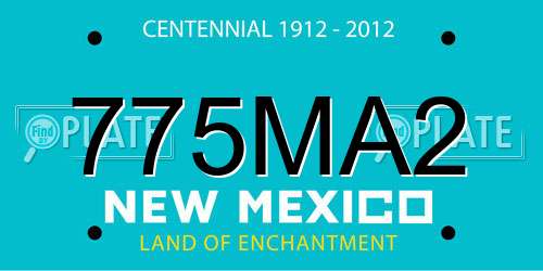 775MA2 New Mexico License Plate