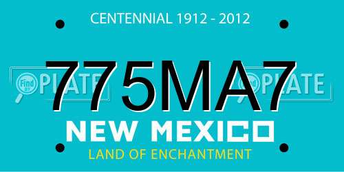 775MA7 New Mexico License Plate