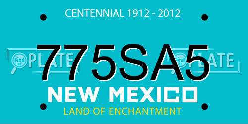 775SA5 New Mexico License Plate