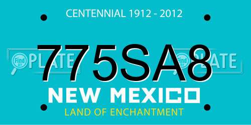 775SA8 New Mexico License Plate