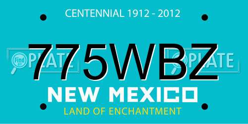 775WBZ New Mexico License Plate