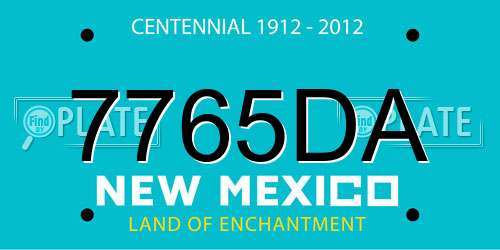 7765DA New Mexico License Plate
