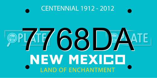 7768DA New Mexico License Plate