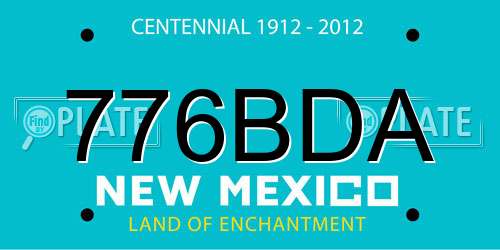 776BDA New Mexico License Plate