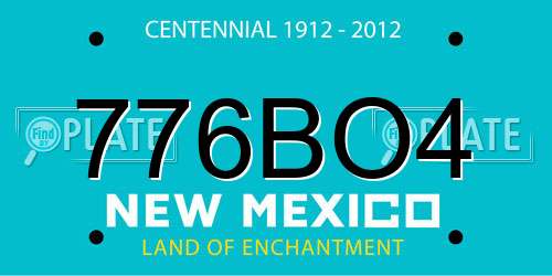 776BO4 New Mexico License Plate