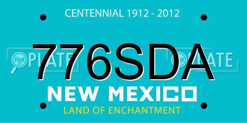 776SDA New Mexico License Plate