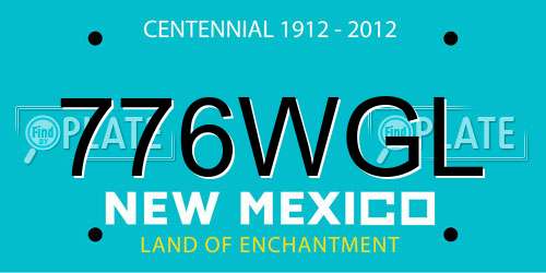 776WGL New Mexico License Plate