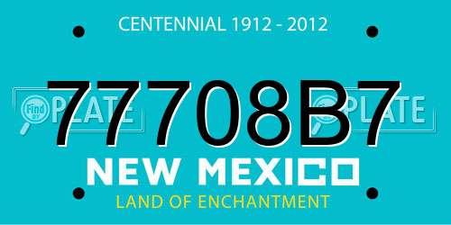 77708B7 New Mexico License Plate