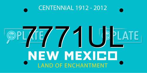 7771UL New Mexico License Plate