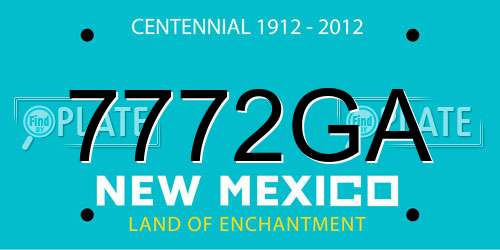 7772GA New Mexico License Plate