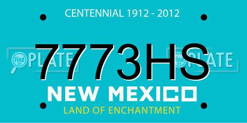 7773HS New Mexico License Plate