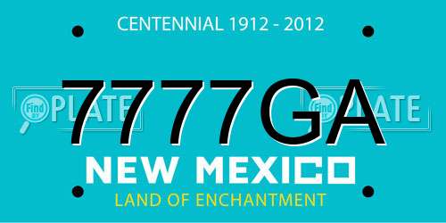7777GA New Mexico License Plate
