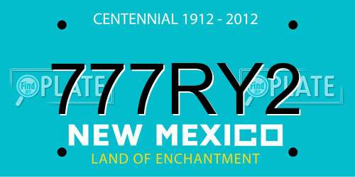 777RY2 New Mexico License Plate