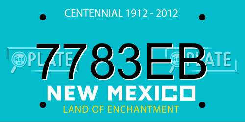 7783EB New Mexico License Plate