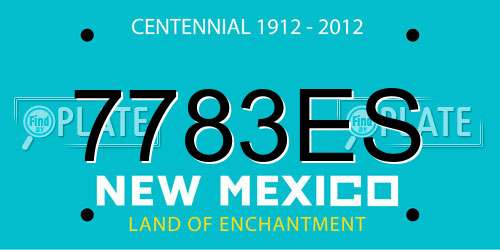7783ES New Mexico License Plate