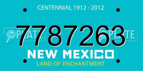 7787263 New Mexico License Plate