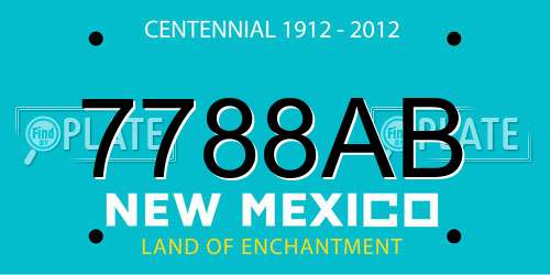 7788AB New Mexico License Plate