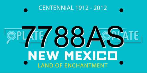 7788AS New Mexico License Plate