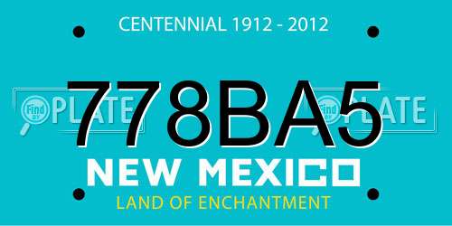 778BA5 New Mexico License Plate