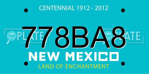 778BA8 New Mexico License Plate