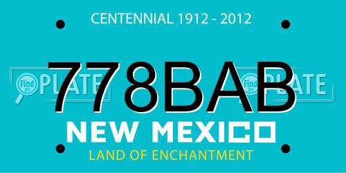 778BAB New Mexico License Plate