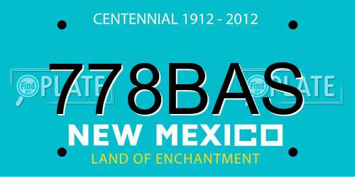 778BAS New Mexico License Plate
