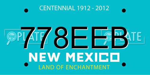 778EEB New Mexico License Plate