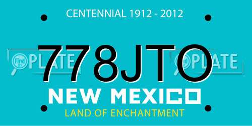 778JTO New Mexico License Plate
