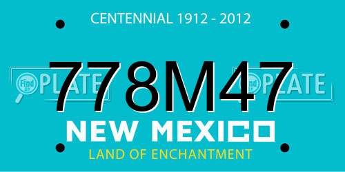 778M47 New Mexico License Plate