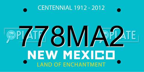 778MA2 New Mexico License Plate