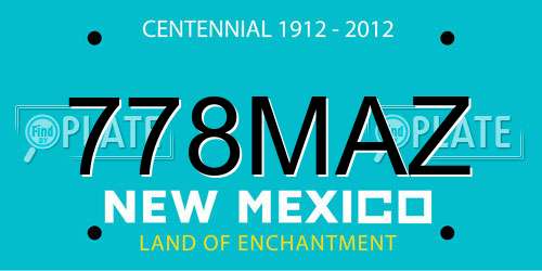 778MAZ New Mexico License Plate