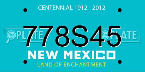 778S45 New Mexico License Plate