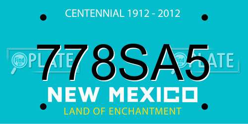 778SA5 New Mexico License Plate