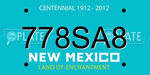 778SA8 New Mexico License Plate