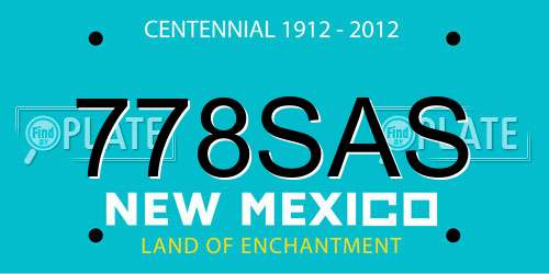 778SAS New Mexico License Plate