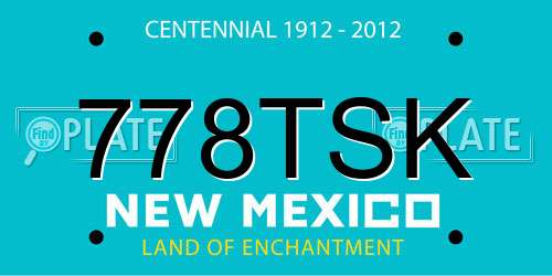 778TSK New Mexico License Plate