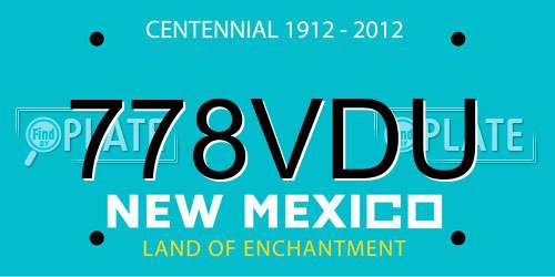 778VDU New Mexico License Plate