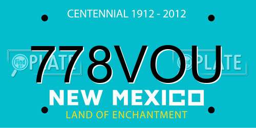 778VOU New Mexico License Plate