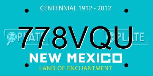 778VQU New Mexico License Plate
