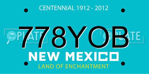 778YOB New Mexico License Plate