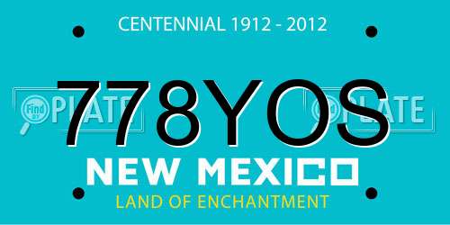 778YOS New Mexico License Plate