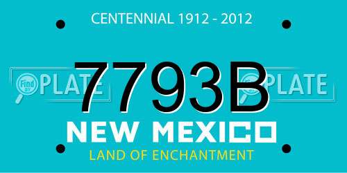 7793B New Mexico License Plate