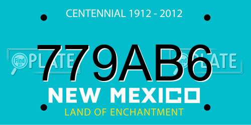 779AB6 New Mexico License Plate